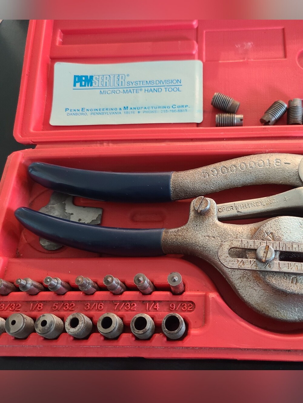 VTG Penn Engineering Roper Whitney No5 JR PEMSERTER MICRO-MATE Punch CompleteSet